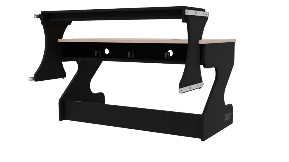 Contemporary Black and Wood Office Desk 3D Model - Professional 3D Model Render 6
