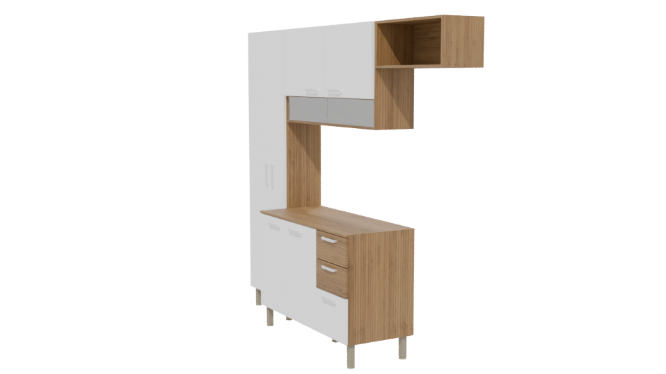 Contemporary Wooden Cabinet Set 3D - Professional 3D Model Render 13