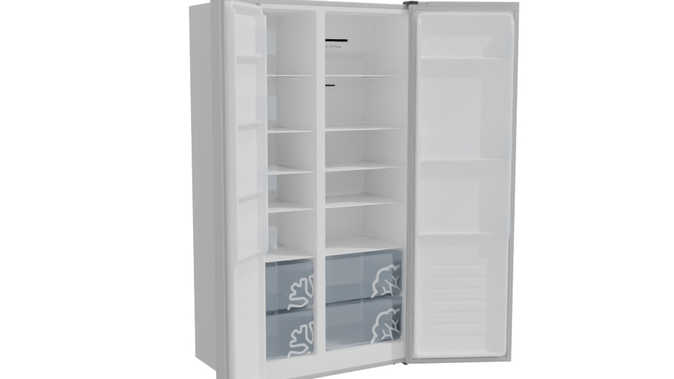 Double Door Refrigerator 3D Model - Professional 3D Model Render 10