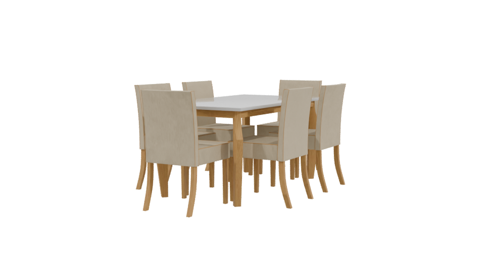 Stylish Modern Dining Table Set 3D Model - Professional 3D Model Render 3