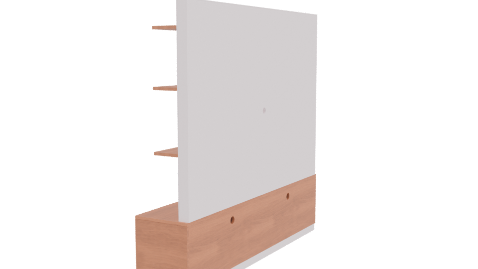 Stylish Wooden TV Unit Model - Professional 3D Model Render 3