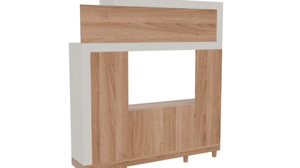 Contemporary Wooden TV Unit 3D - Professional 3D Model Render 4