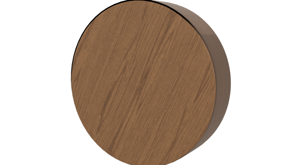 Stylish Round Wooden Mirror 3D - Professional 3D Model Render 6