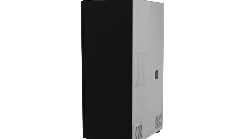Sleek Black Refrigerator Model - Professional 3D Model Render 3