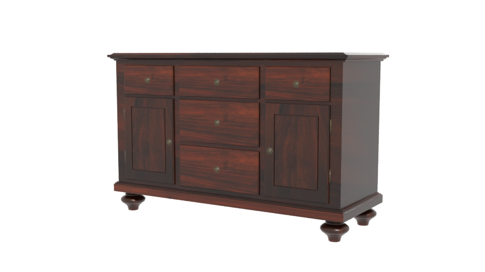 Elegant Wooden Sideboard Model - Professional 3D Model Render 12