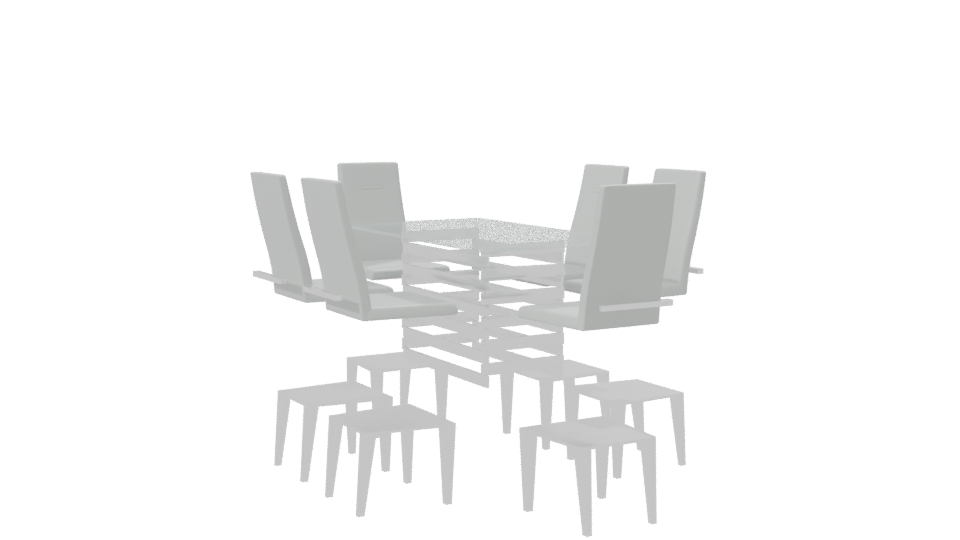Contemporary Glass Dining Set - Professional 3D Model Render 7