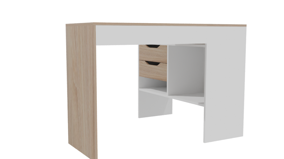 Stylish L-Shaped Desk Model - Professional 3D Model Render 4
