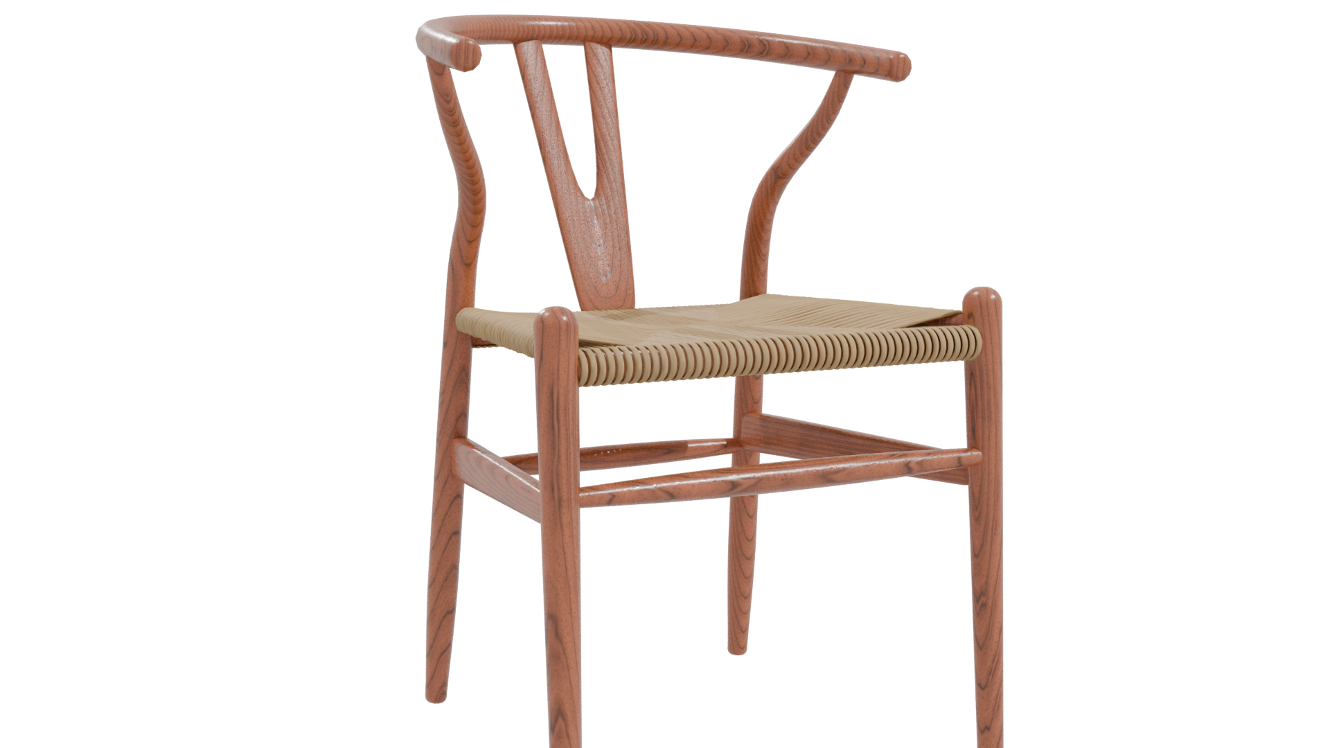 Classic Wooden Wishbone Chair 3D - Professional 3D Model Render 10