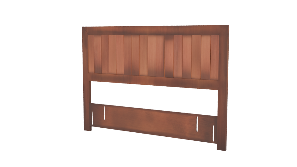 Stylized Wooden Bed Headboard Model - Professional 3D Model Render 6