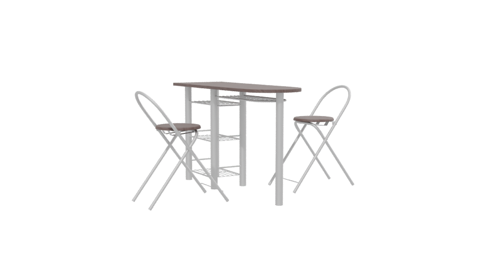 Stylish Modern Bar Table with Stools 3D Model - Professional 3D Model Render 13