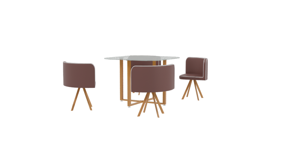Modern Dining Set for 4 3D - Professional 3D Model Render 3
