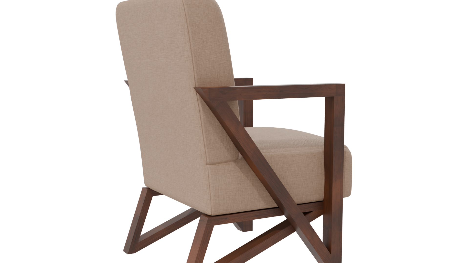 Minimalist Fabric Armchair Model - Professional 3D Model Render 23