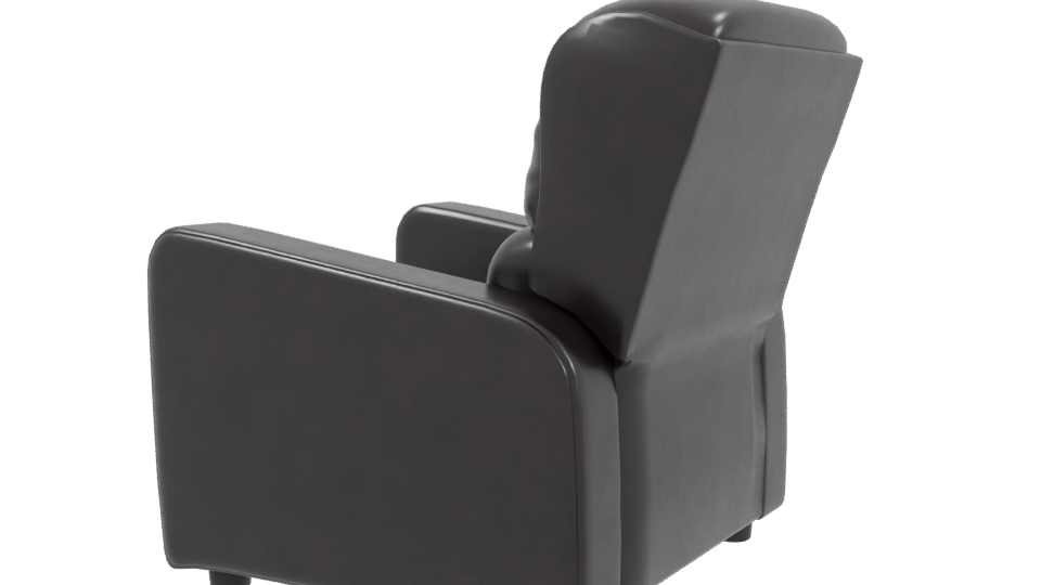 Stylish Black Leather Armchair 3D - Professional 3D Model Render 3