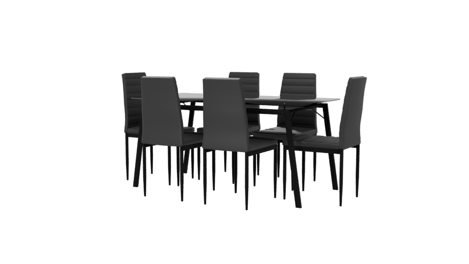 Stylish Modern Dining Table Set 3D Model - Professional 3D Model Render 6