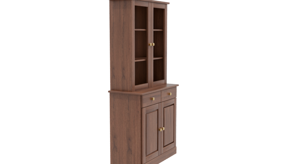 Stylish Wooden Display Cabinet 3D - Professional 3D Model Render 9