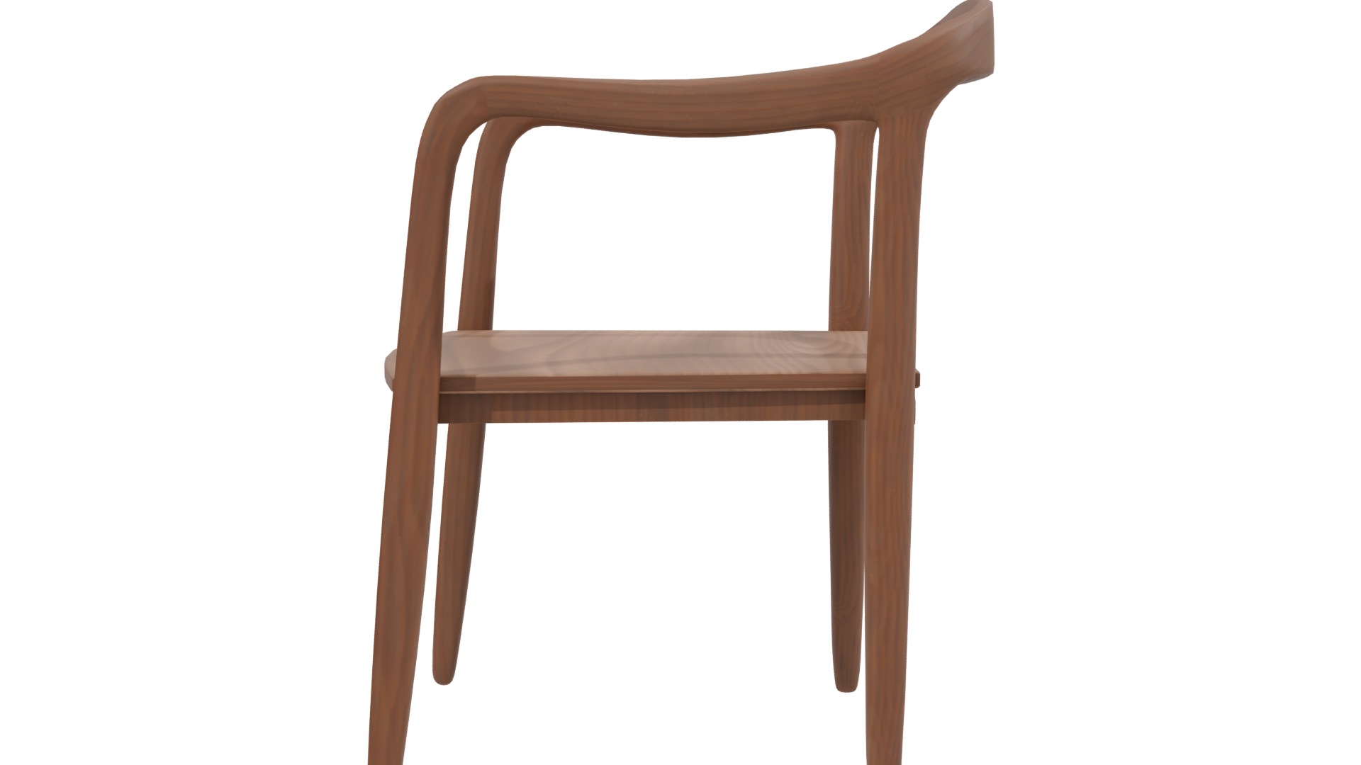 Stylish Wooden Dining Chair 3D - Professional 3D Model Render 2