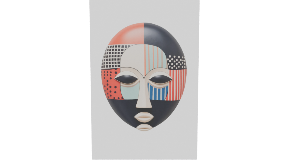 Stylized African Mask Model - Professional 3D Model Render 11