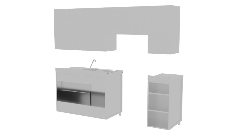 Stylish Kitchen Cabinet Set 3D - Professional 3D Model Render 6