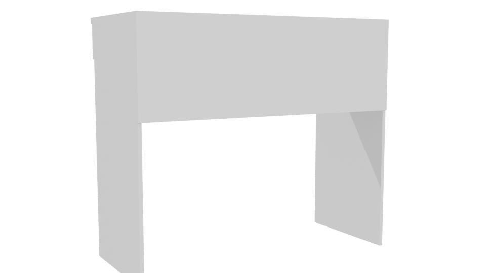 Minimalist White Desk Model - Professional 3D Model Render 4