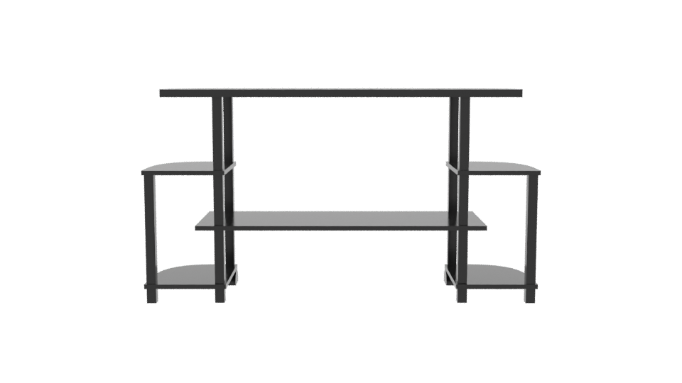 Minimalist Black Entertainment Console - Professional 3D Model Render 5