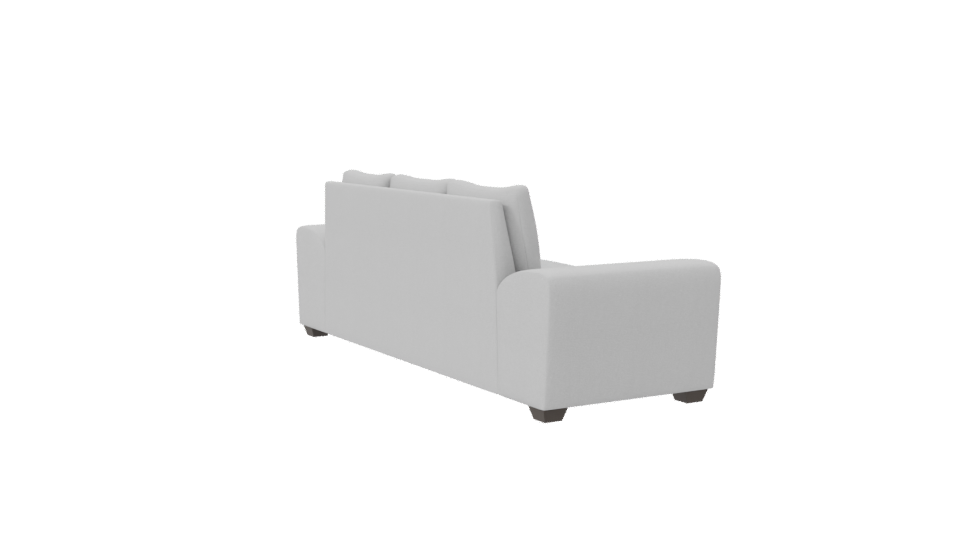 Modern Minimalist White Sofa with Teal Cushions 3D Model - Professional 3D Model Render 7