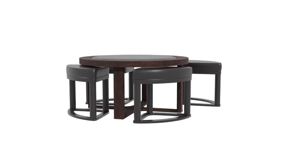 Elegant Round Dining Table Set - Professional 3D Model Render 4