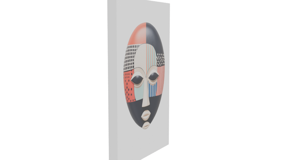 Stylized African Mask Model - Professional 3D Model Render 9