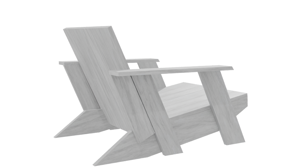 Minimalist Wooden Lounge Chair 3D - Professional 3D Model Render 7
