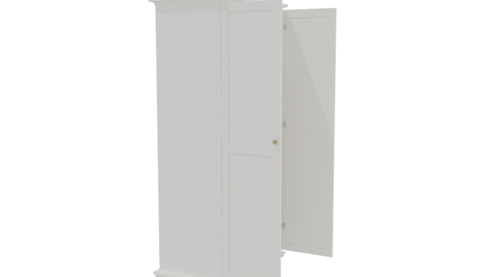 Minimalist White Wardrobe Model - Professional 3D Model Render 9