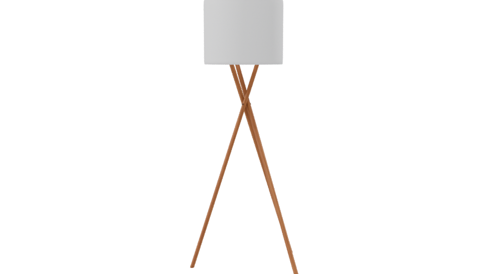 Minimalist Wooden Tripod Lamp 3D - Professional 3D Model Render 8