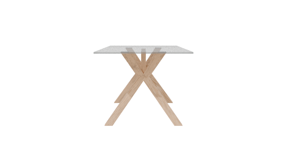 Modern Glass Top Dining Table - Professional 3D Model Render 2