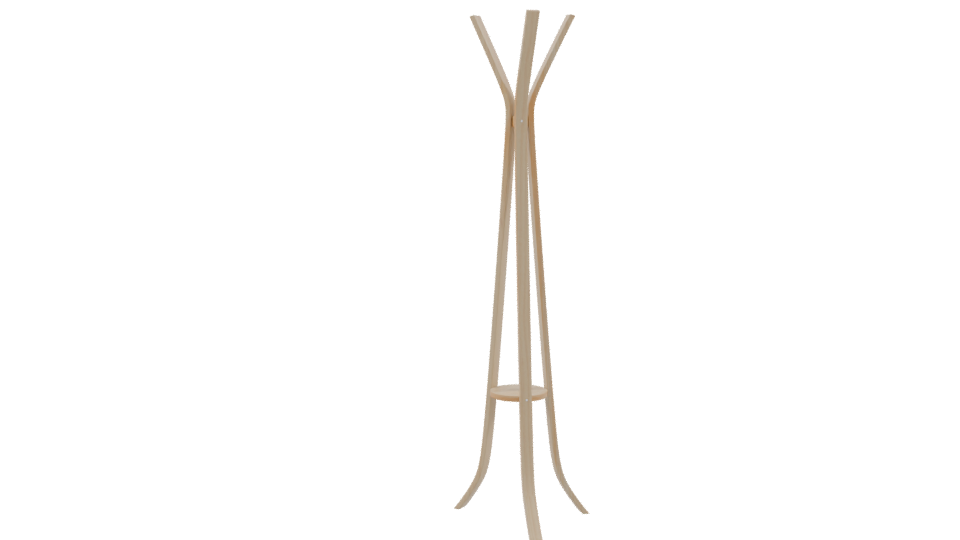 Minimalist Wooden Coat Rack 3D Model - Professional 3D Model Render 9