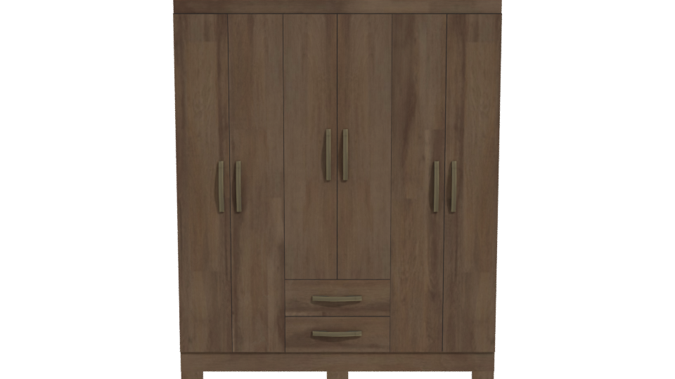 Stylish Wooden Wardrobe 3D Model - Professional 3D Model Render 11