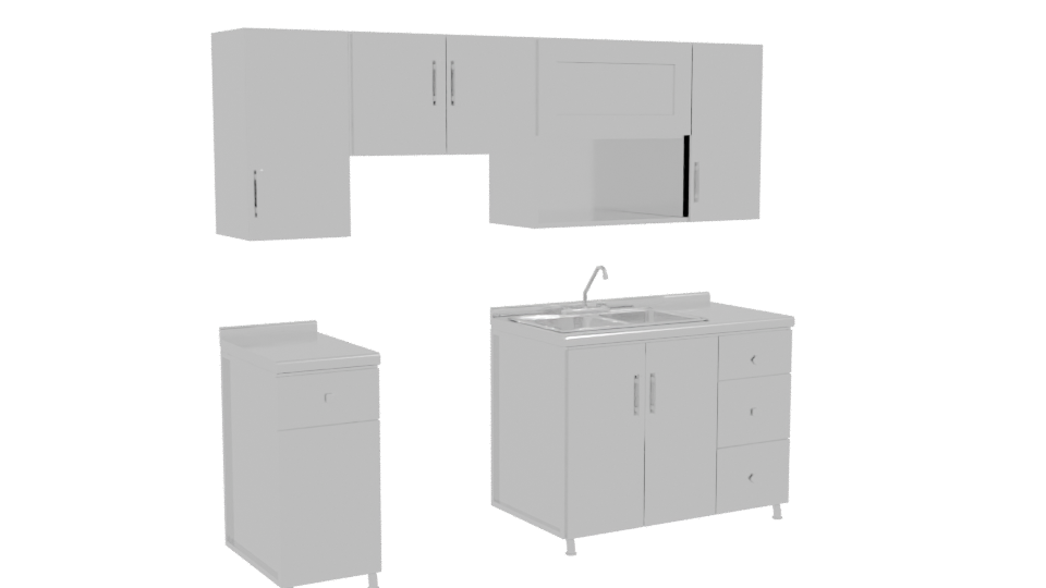 Stylish Kitchen Cabinet Set 3D - Professional 3D Model Render 10