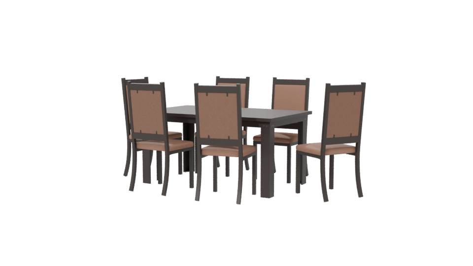 Stylish Modern Dining Table Set 3D Model - Professional 3D Model Render 6