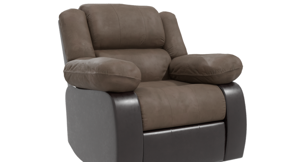 Stylish Reclining Fabric Armchair 3D Model - Professional 3D Model Render 10