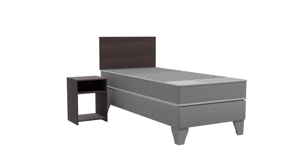 Minimalist Bed and Nightstand Model - Professional 3D Model Render 10