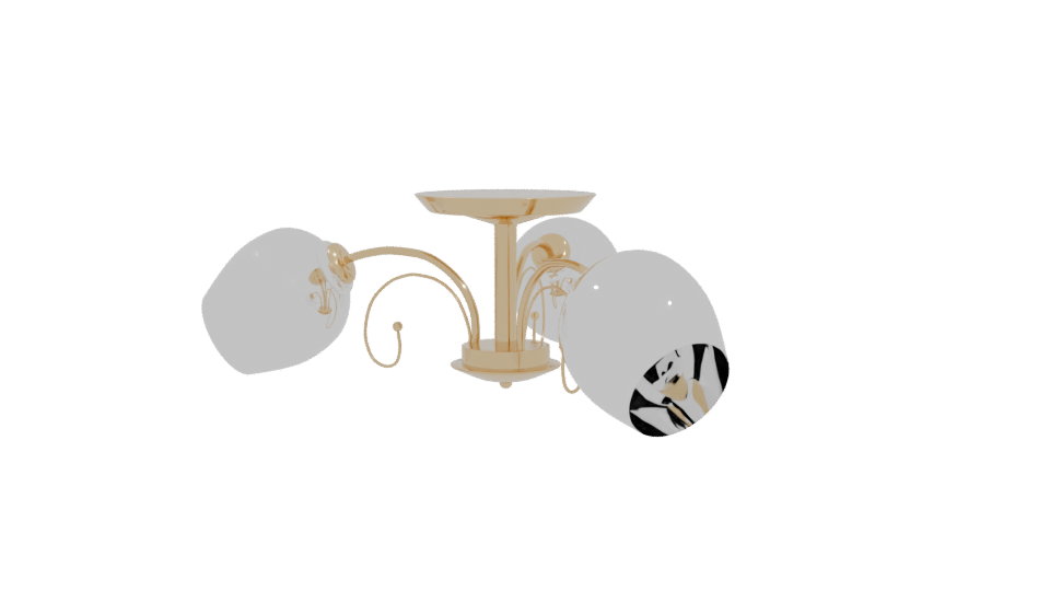 Valencia Three-Light Ceiling Lamp 3D - Professional 3D Model Render 4