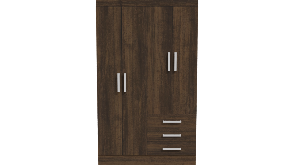Stylish Wooden Wardrobe 3D Model - Professional 3D Model Render 11