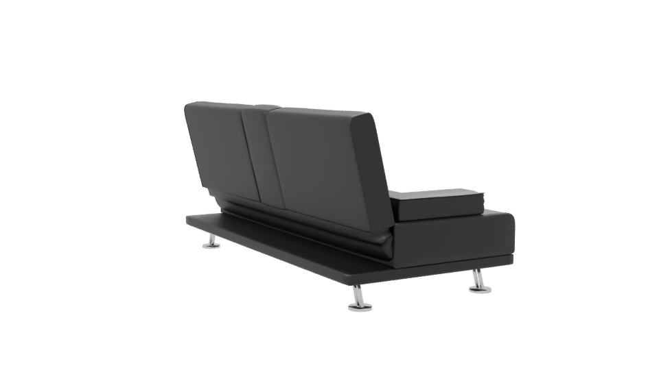 Stylish Black Sofa 3D Model - Professional 3D Model Render 7