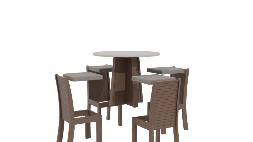 Elegant Dining Table Set 3D - Professional 3D Model Render 4