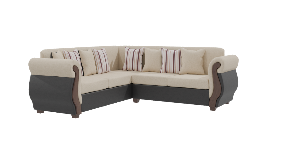 Elegant Corner Sofa 3D Model - Professional 3D Model Render 9