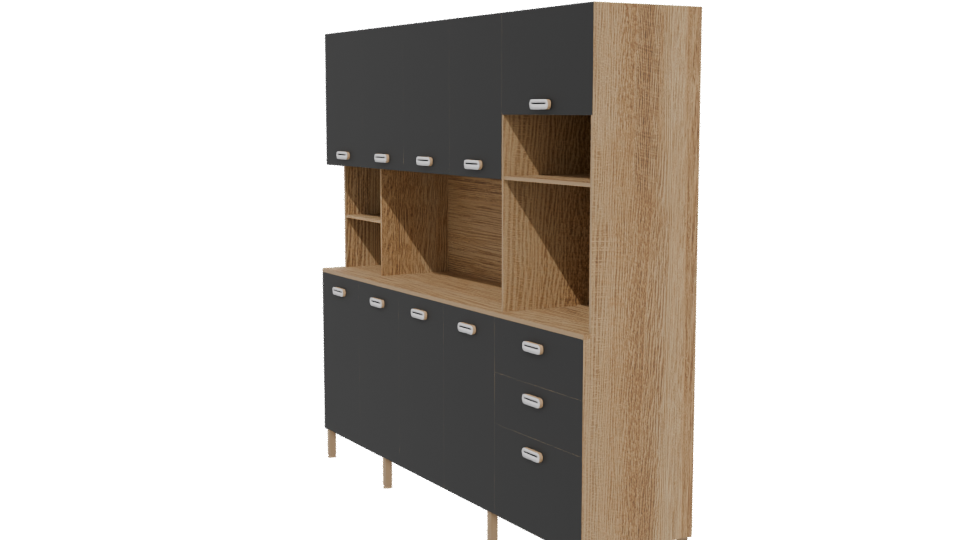 Stylish Modern Kitchen Cabinet 3D Model - Professional 3D Model Render 13
