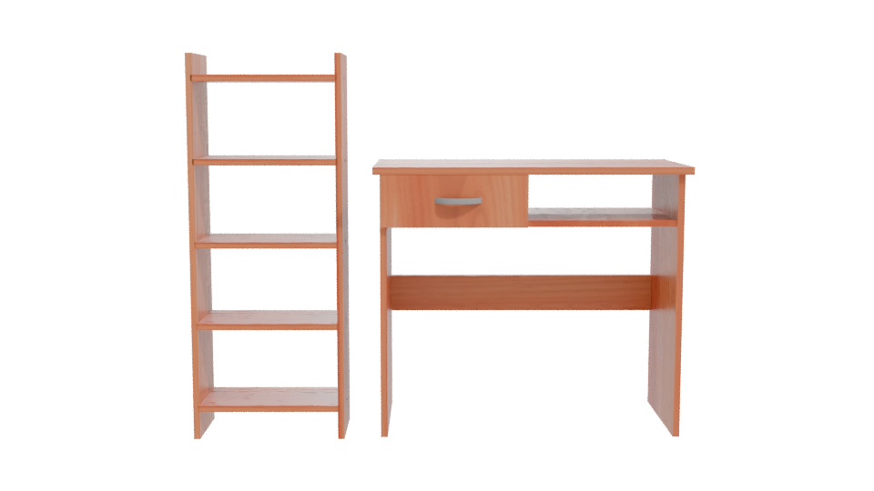 Minimalist Wooden Desk Set - Professional 3D Model Render 11