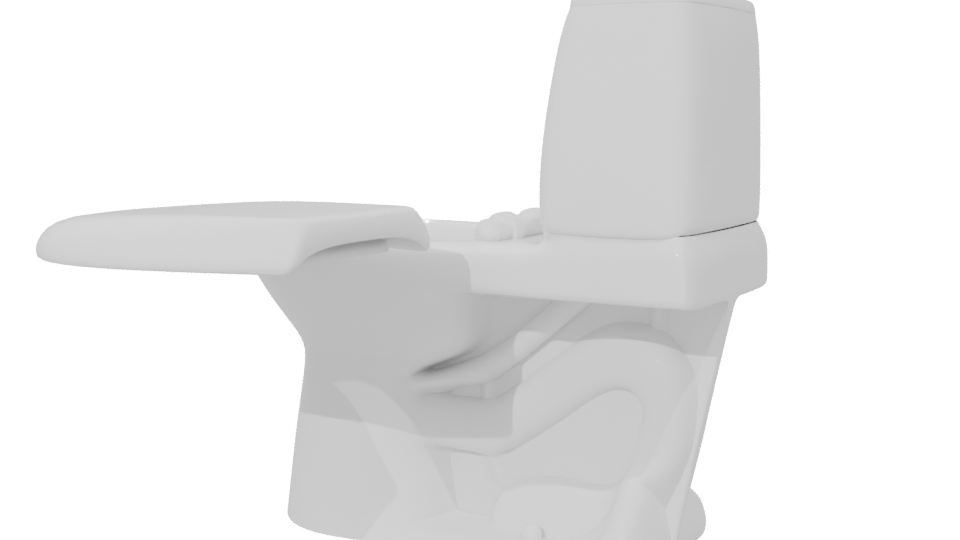 Contemporary Ceramic Toilet 3D Model - Professional 3D Model Render 6