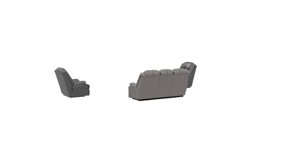 Contemporary Reclining Sofa Set - Professional 3D Model Render 4