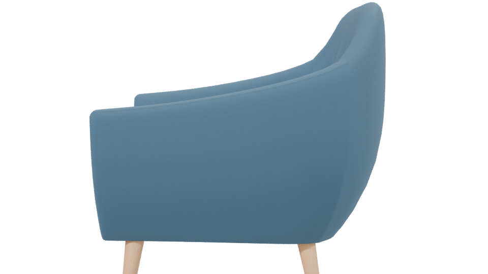 Stylish Blue Accent Chair 3D - Professional 3D Model Render 2