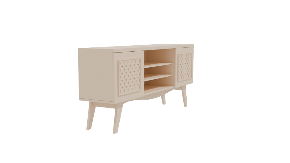 Elegant Wooden TV Stand 3D - Professional 3D Model Render 9