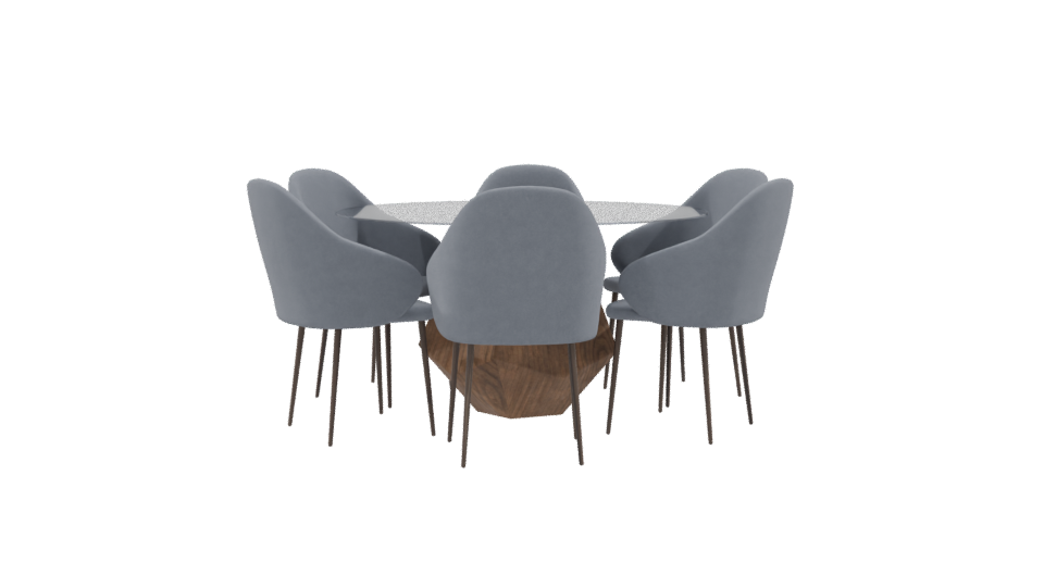 Round Dining Table Set 3D - Professional 3D Model Render 9