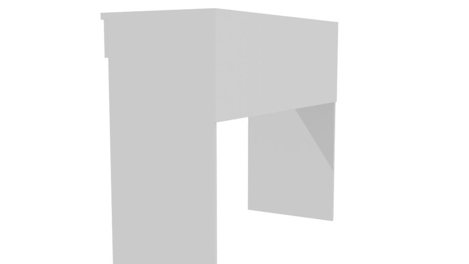 Minimalist White Desk Model - Professional 3D Model Render 3